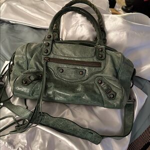 Balenciaga Olive Leather Satchel